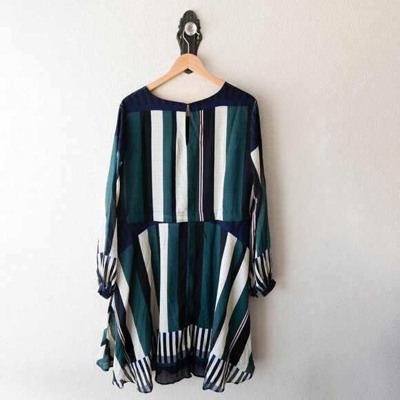 NWT Anthropologie Sunday in Brooklyn Leger Dress Size Large Multicolor Striped - Picture 8 of 9